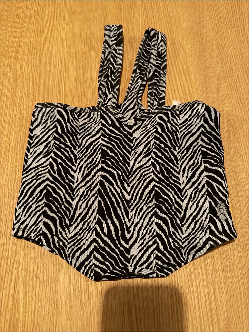 Free People. Black and White Zebra-Print tank top